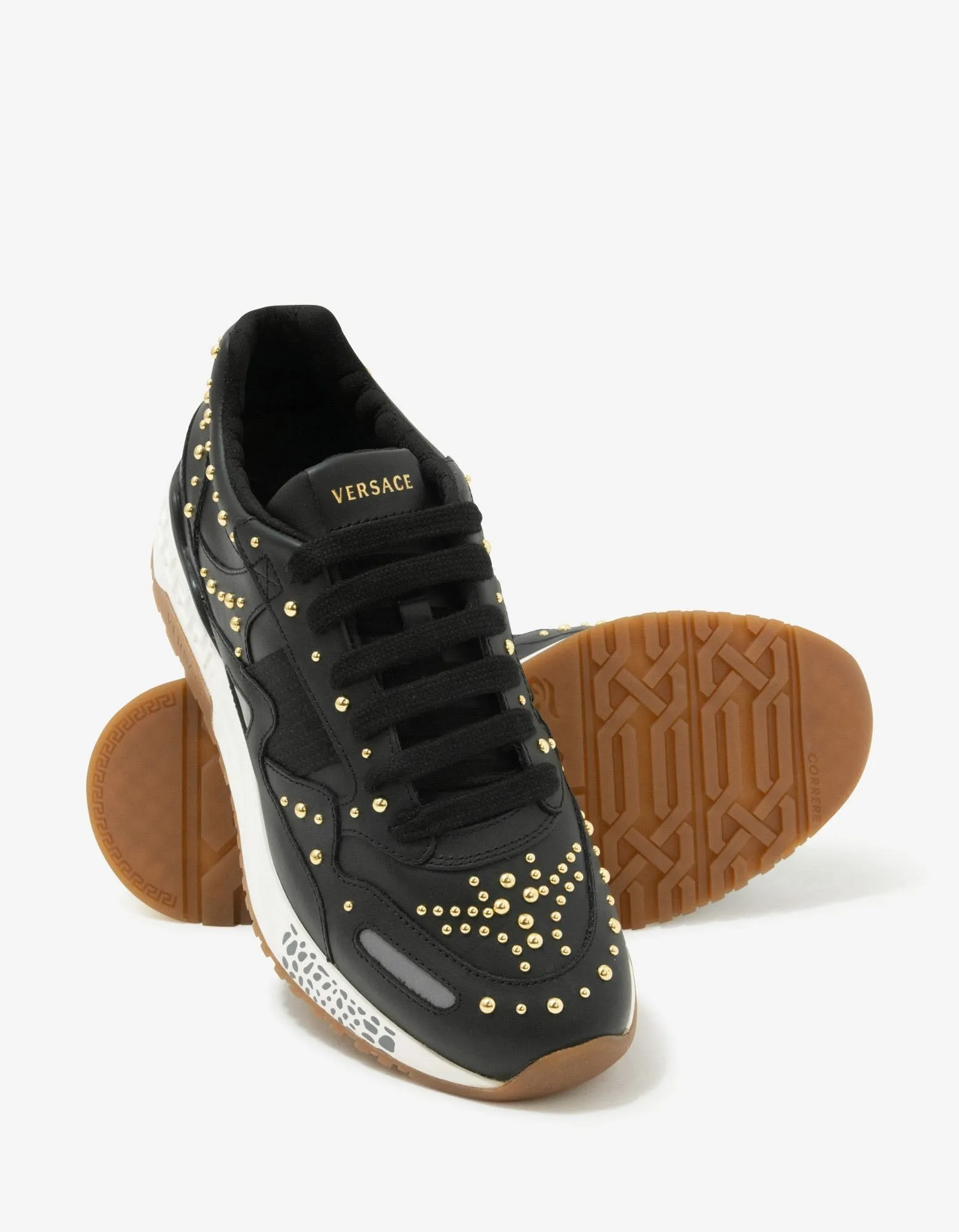 Achilles Black Studded Trainers -