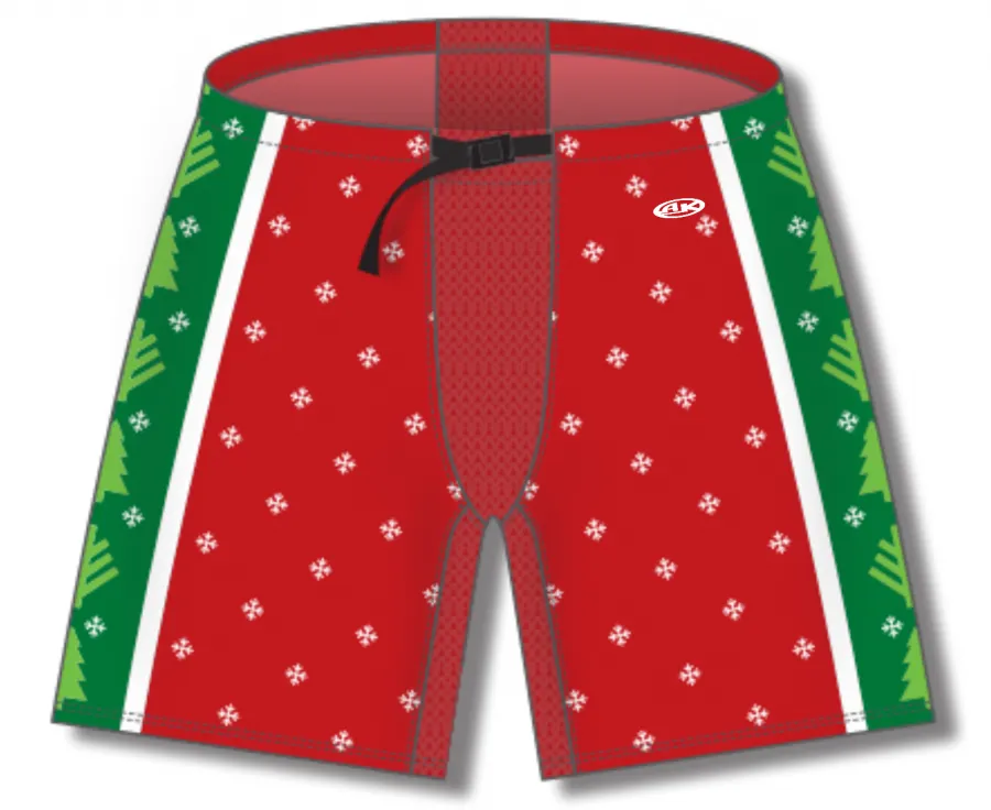 Athletic Knit (AK) ZH901-CHR2405 Red Christmas Sweater Sublimated Ice Hockey Pant Shell (Copy)