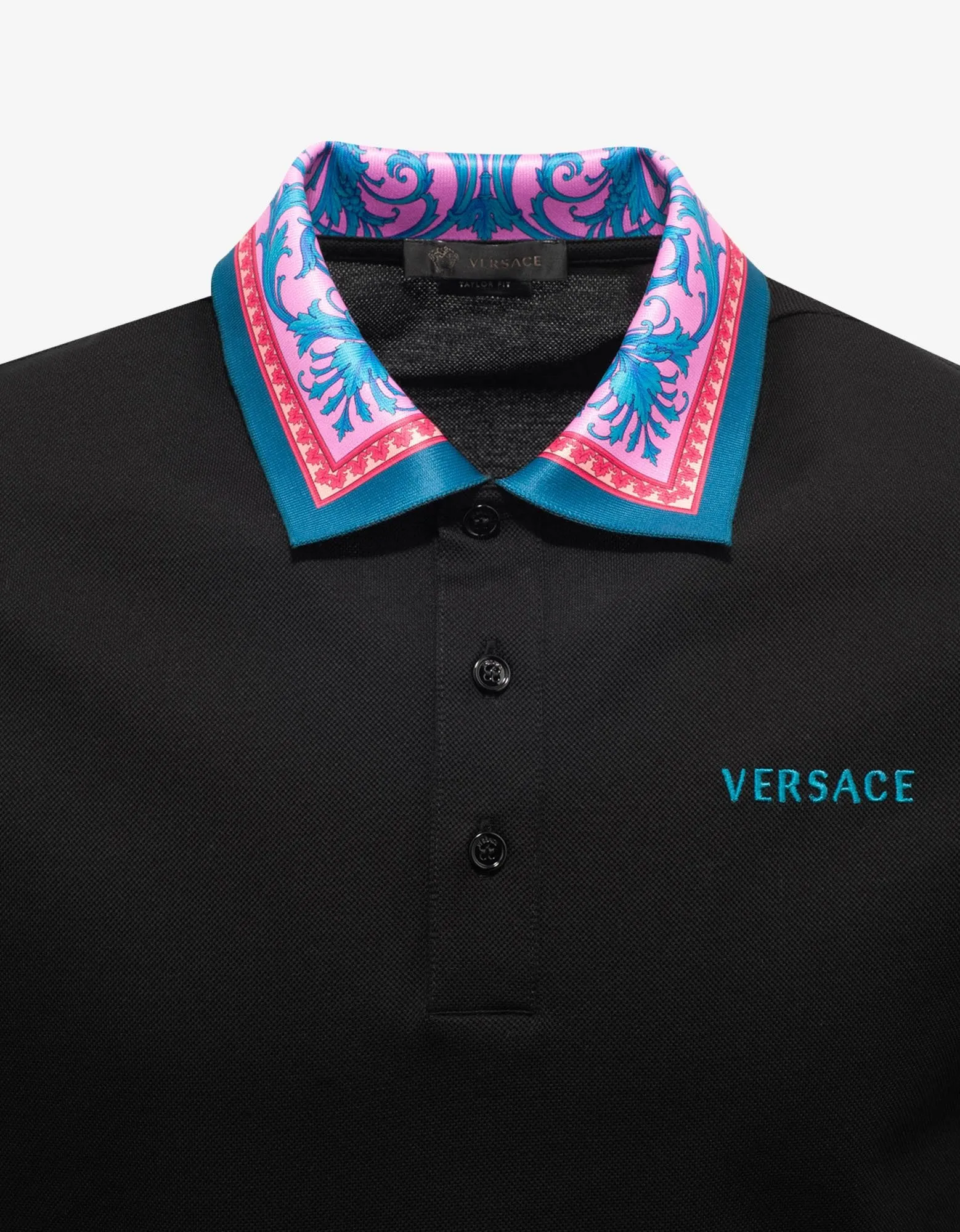 Black Barocco Collar Polo T-Shirt