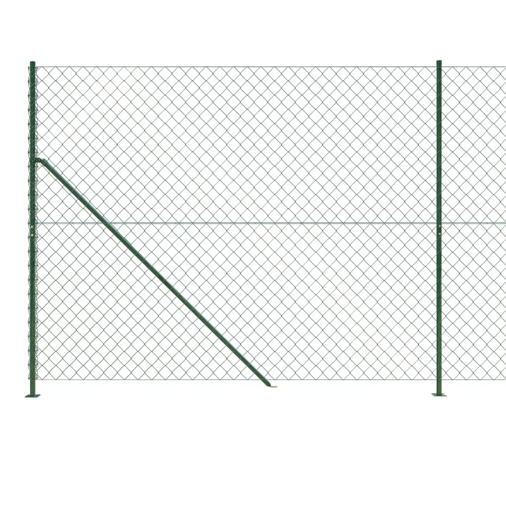 Chain Link Fence with Flange Green 1.8x25 m