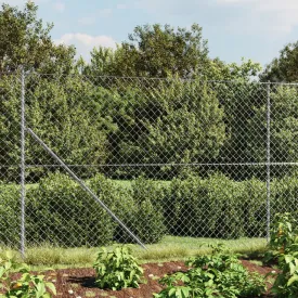 Chain Link Fence with Flange Silver 1.6x10 m