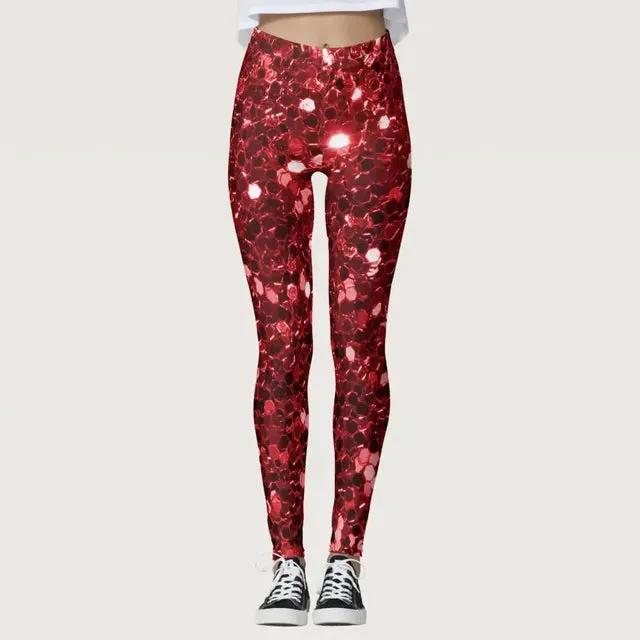 Christmas Leggings Seamless Push Up | Ugly Santa Snowman Print | High Waist Party Pants | Women's Xmas Pantalone