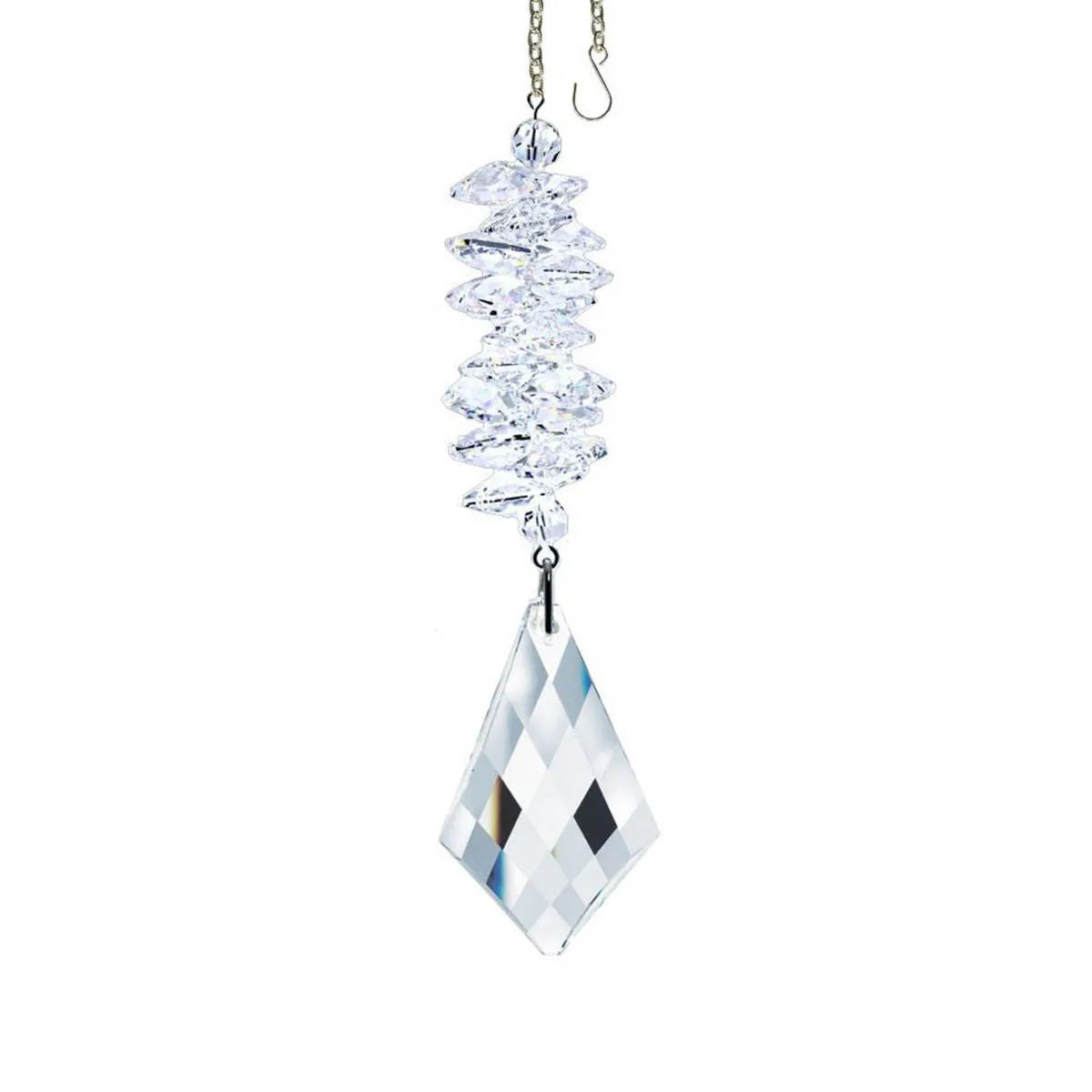 Crystal Ornament, Suncatcher Clear Crystal Kite Prism Colorful Swarovski Crystals 5-inch