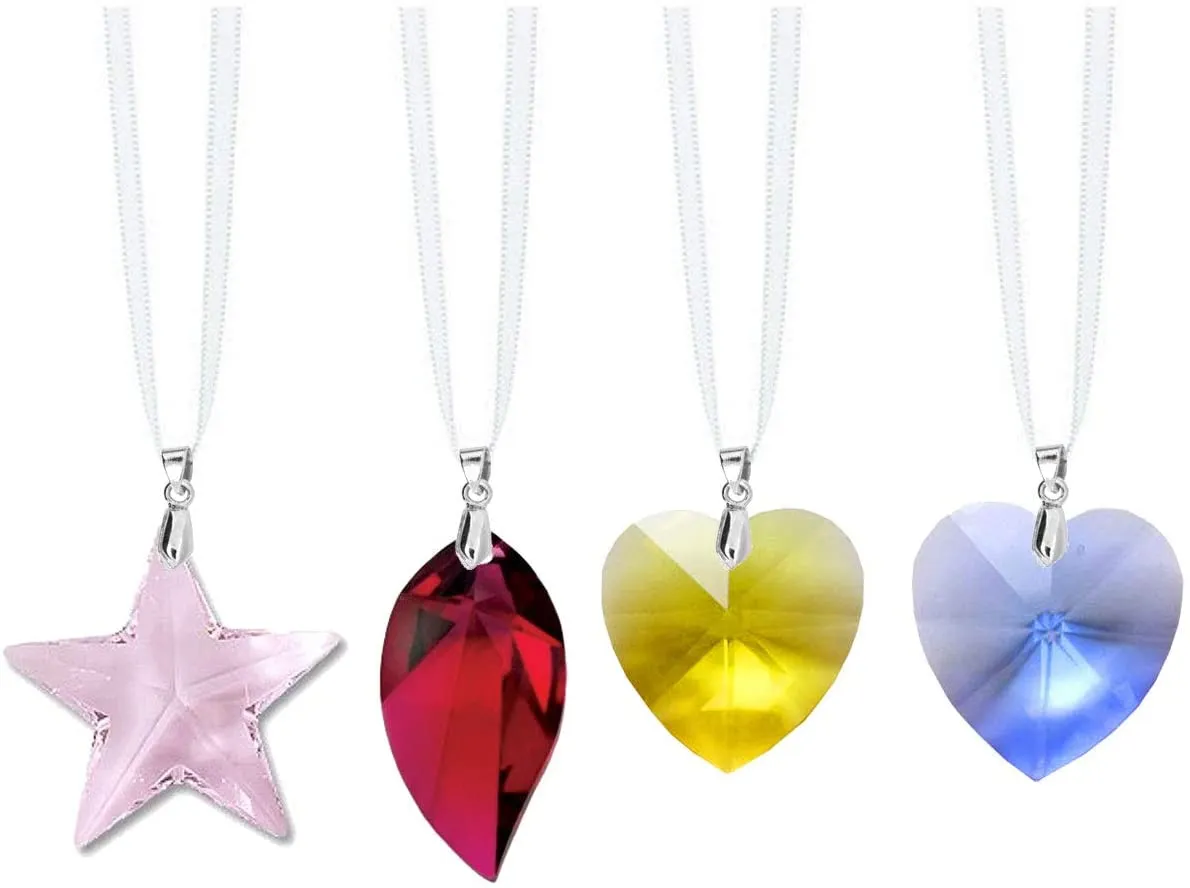 Decorative Hanging Crystals Colorful Swarovski Crystal Prisms, 4 Pcs