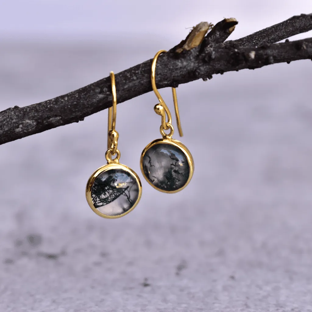 Exquisite -  Moss Agate Earrings