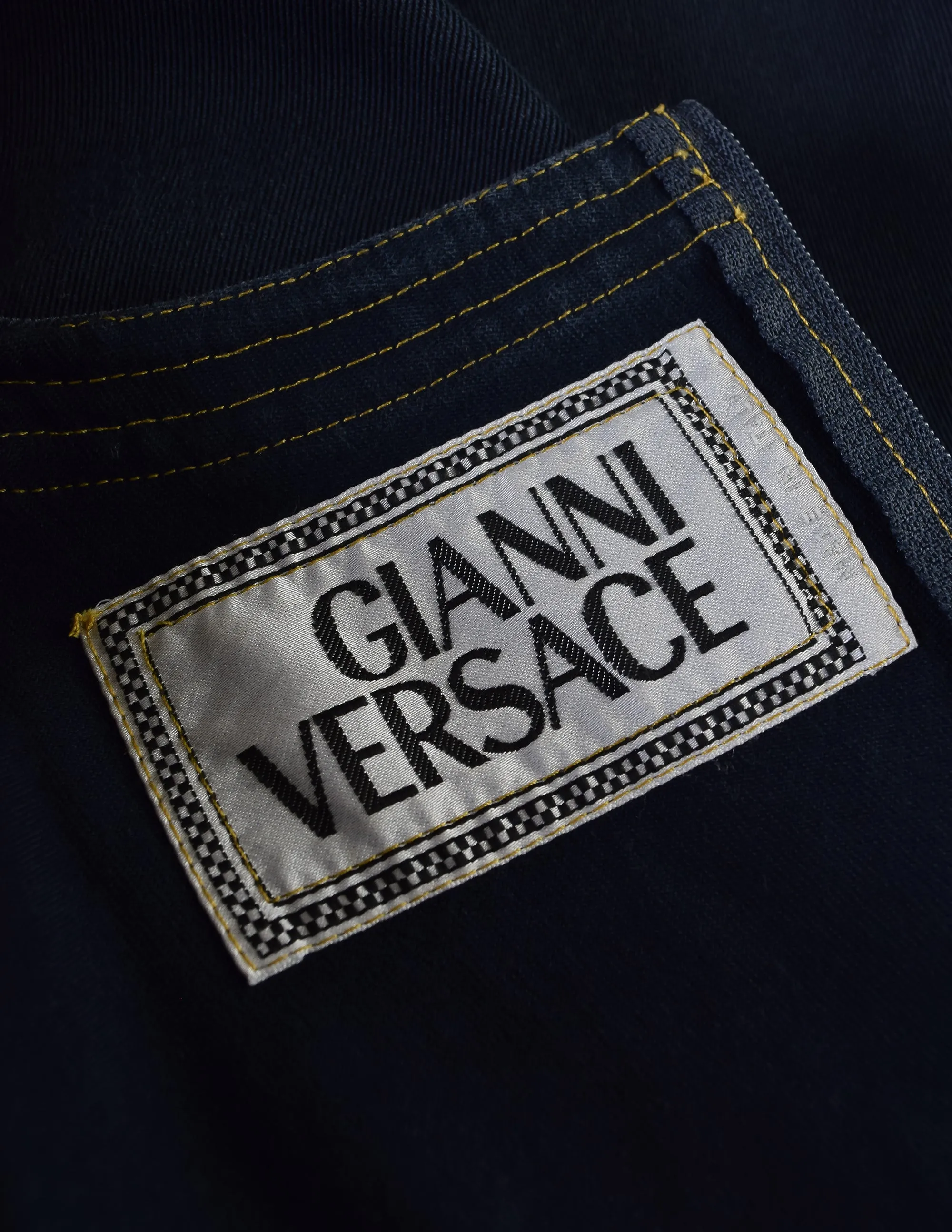 Gianni Versace Vintage 1980s Blue Denim Shorts Jumpsuit Romper