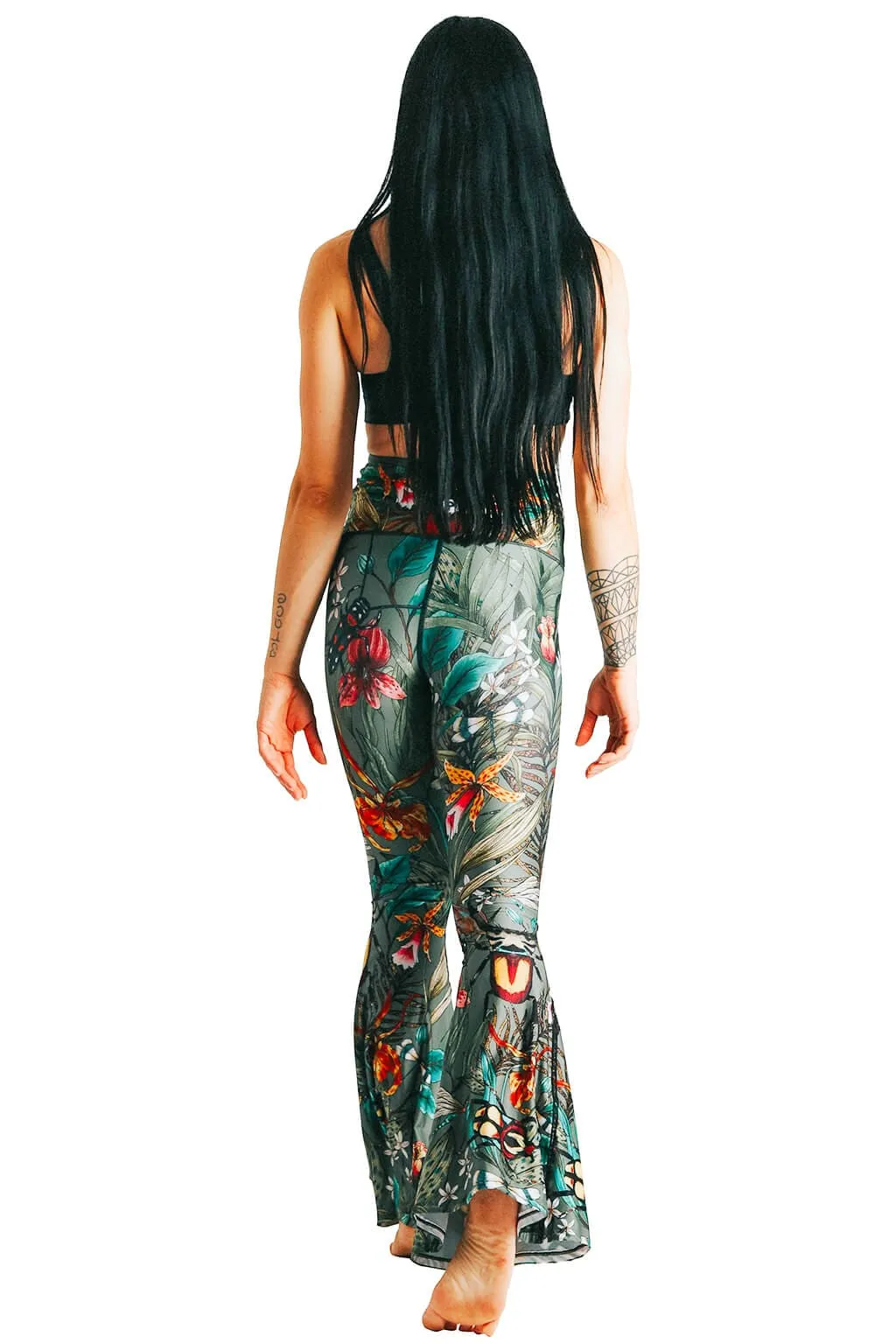 Green Thumb Printed Bell Bottoms