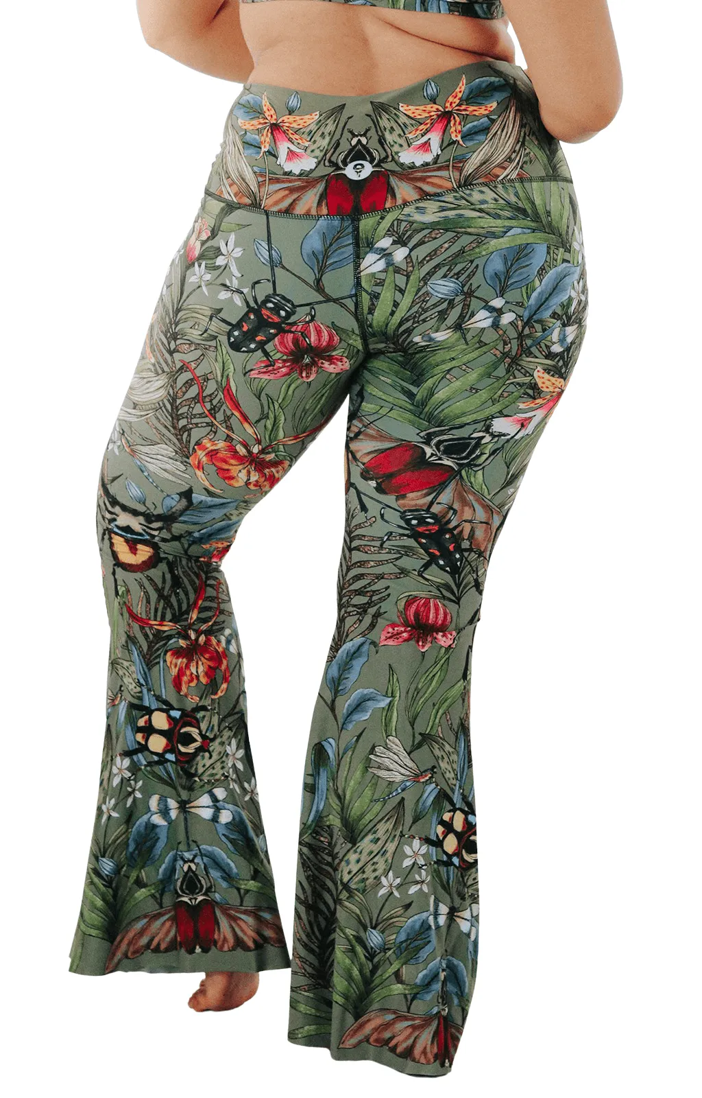 Green Thumb Printed Bell Bottoms