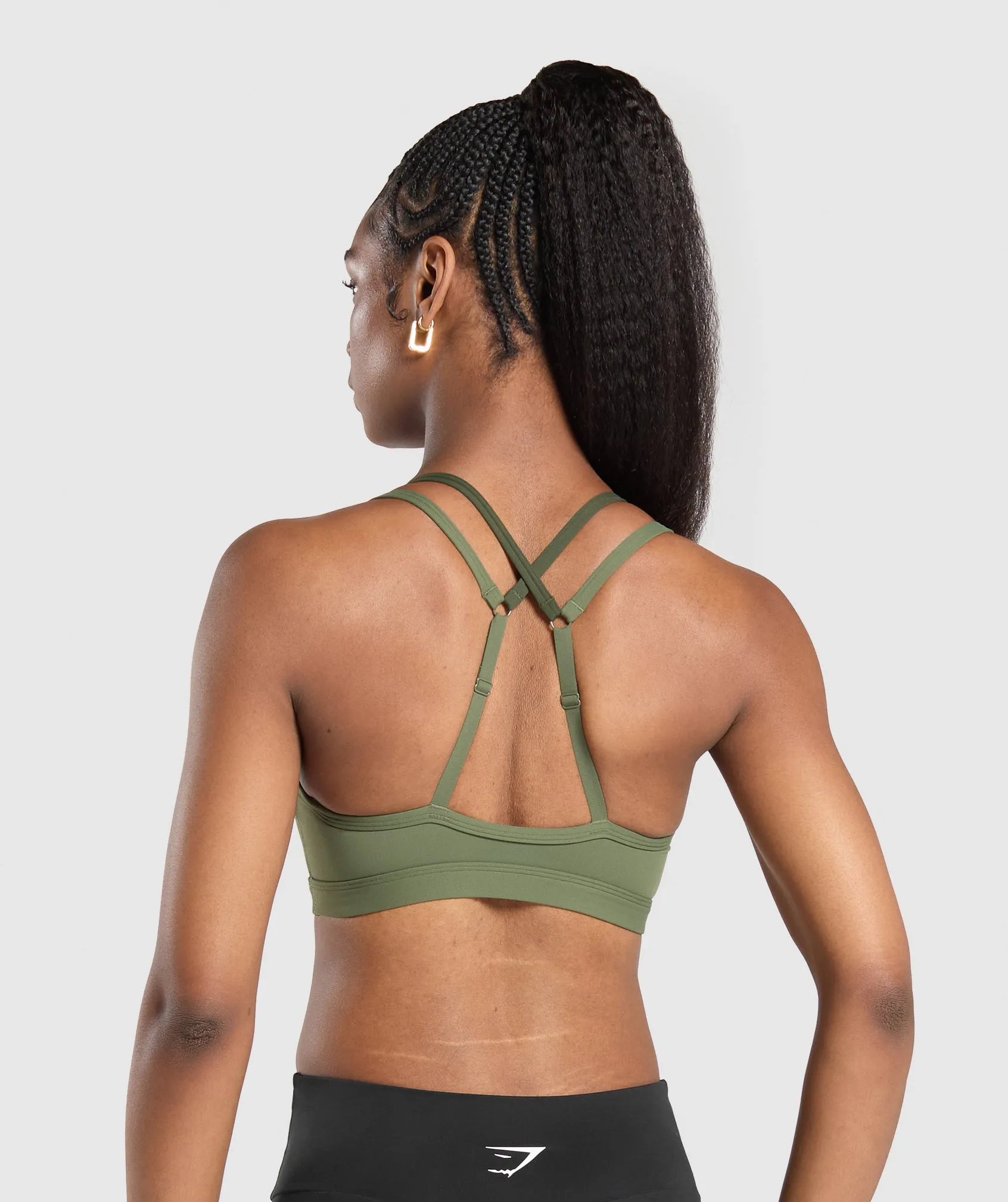 Gymshark Double Up Sports Bra - Core Olive/Winter Olive