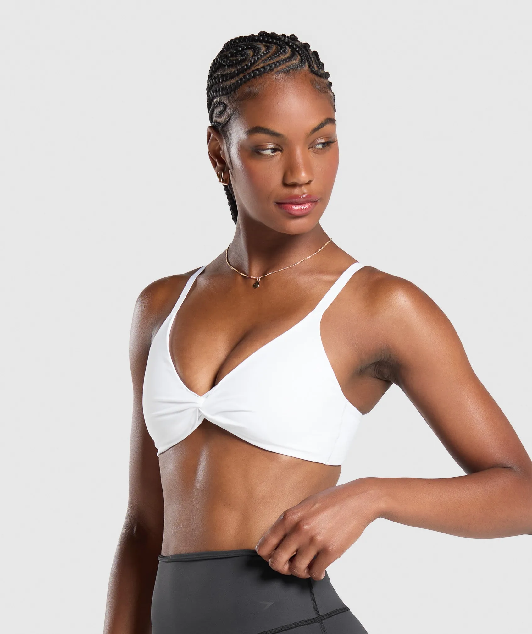 Gymshark Twist Front Bralette - White