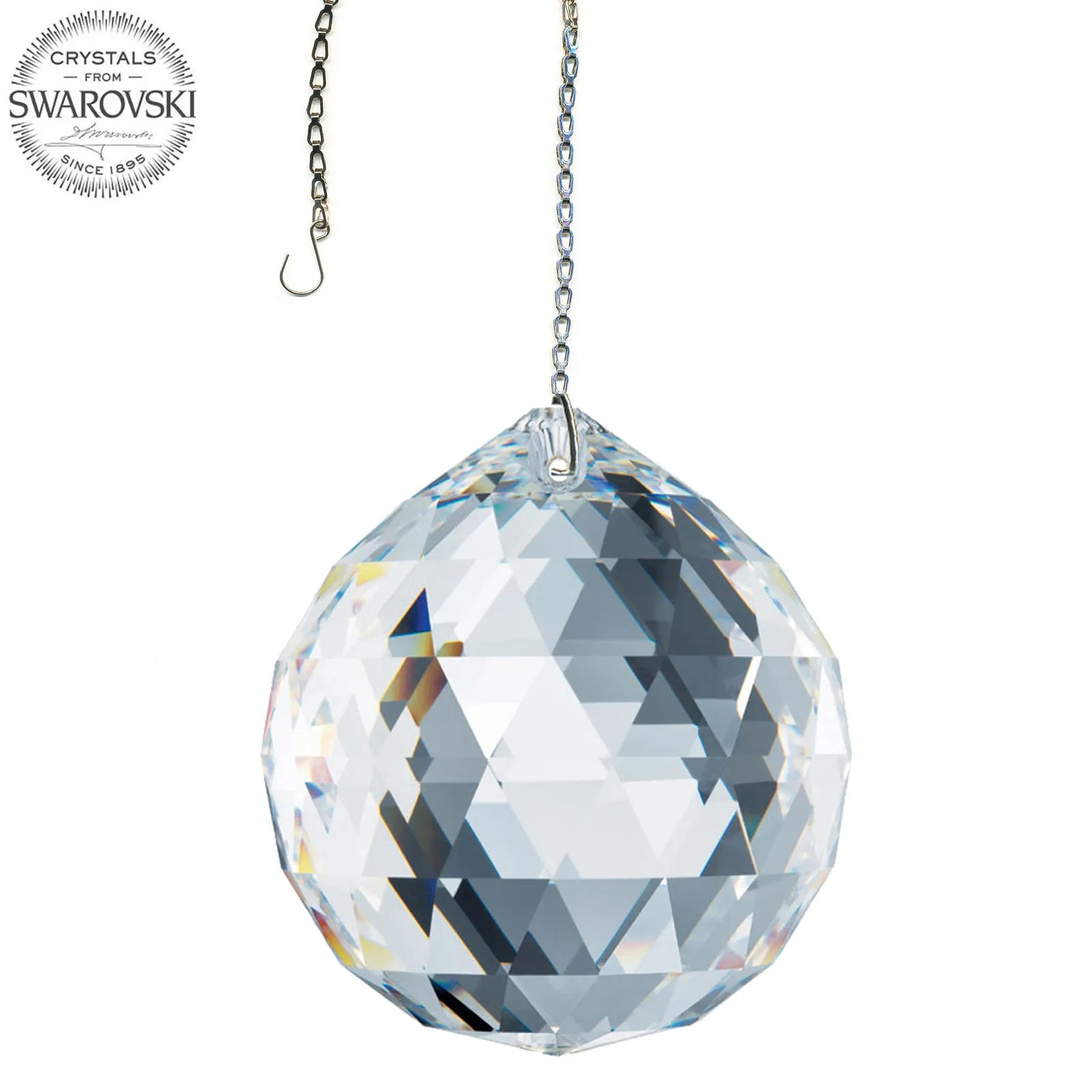 Hanging Crystal Suncatcher 50mm Swarovski Crystal Clear Faceted Ball Prism