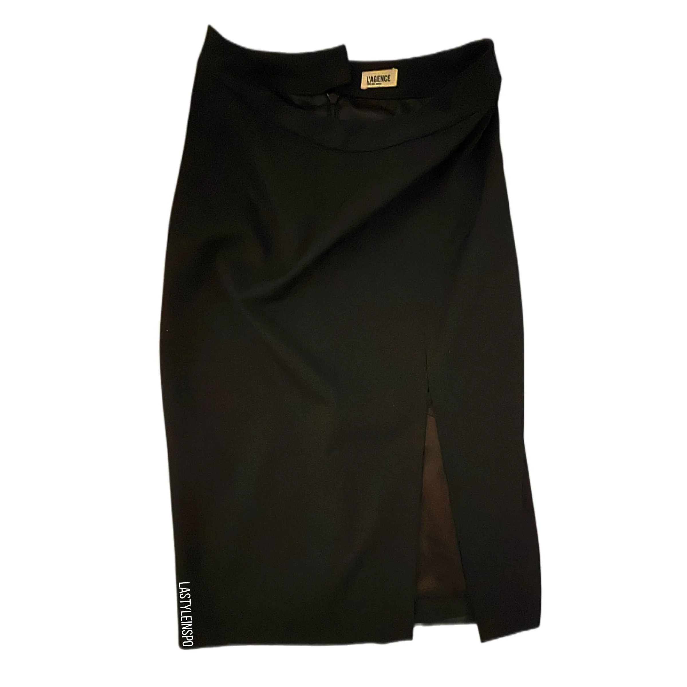 L’AGENCE Pencil Skirt High Waist High Slit Black Size 0