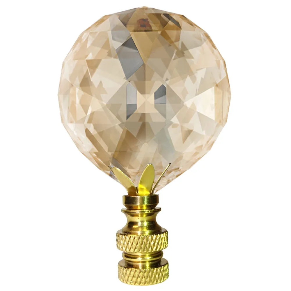 Lamp Shade Finial 30mm Golden Teak Faceted Ball Swarovski Strass Crystal