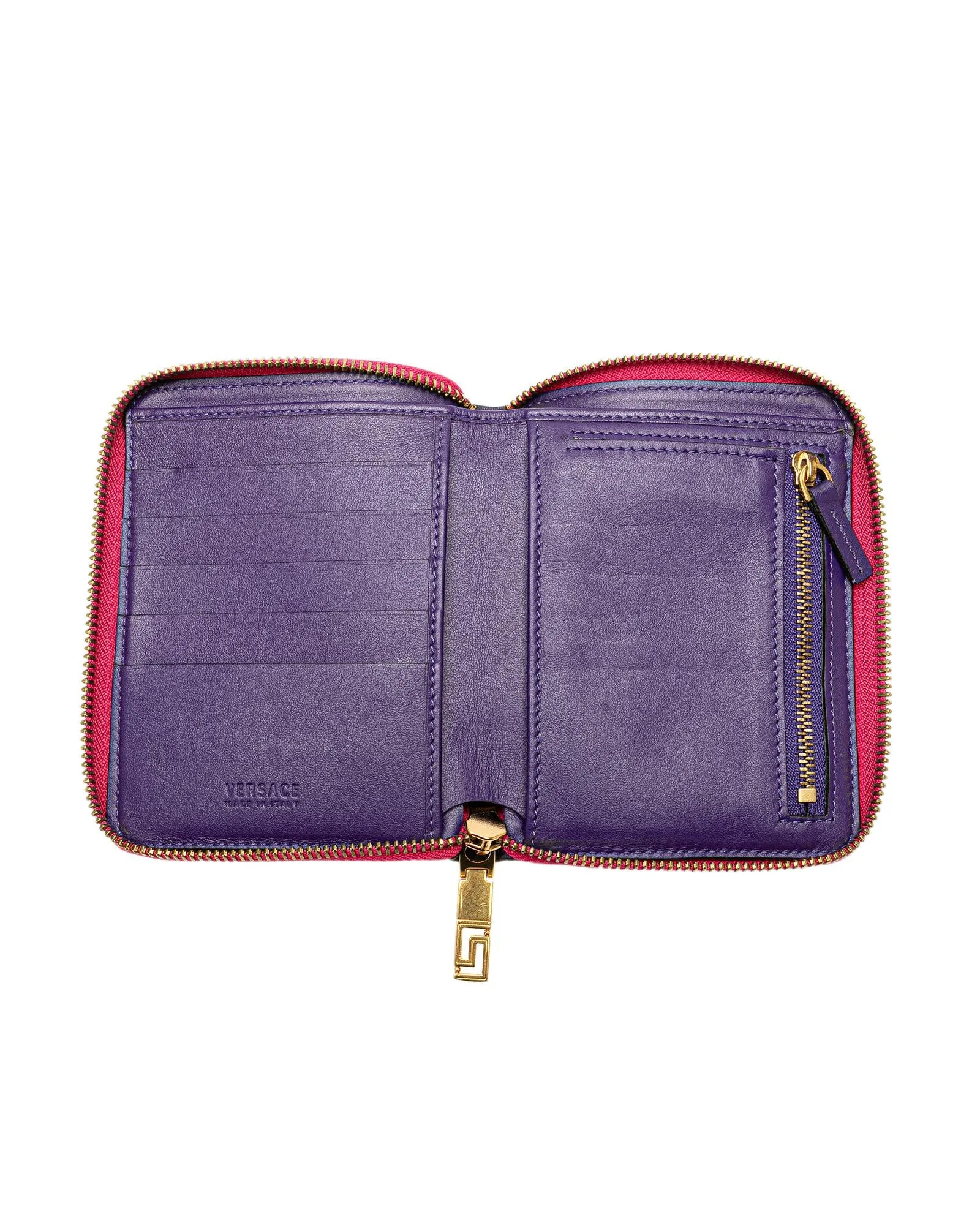 Leather Zip-Around Small Wallet with Interior Pockets