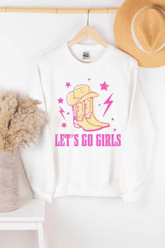 LET'S GO GIRLS WESTERN BOHO GRAPHIC SWEATSHIRT