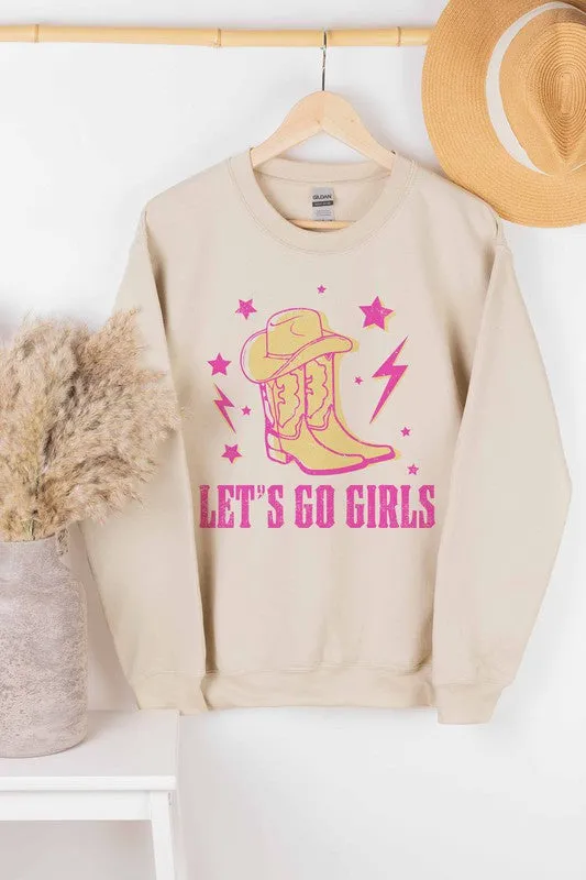 LET'S GO GIRLS WESTERN BOHO GRAPHIC SWEATSHIRT