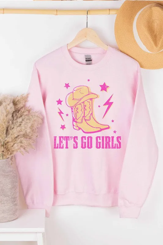 LET'S GO GIRLS WESTERN BOHO GRAPHIC SWEATSHIRT