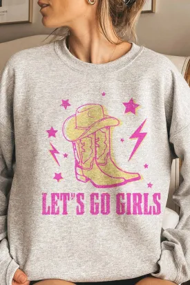 LET'S GO GIRLS WESTERN BOHO GRAPHIC SWEATSHIRT