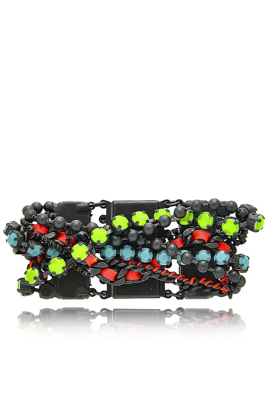 LK DESIGNS CROSSOVER Multi Color Crystal Bracelet