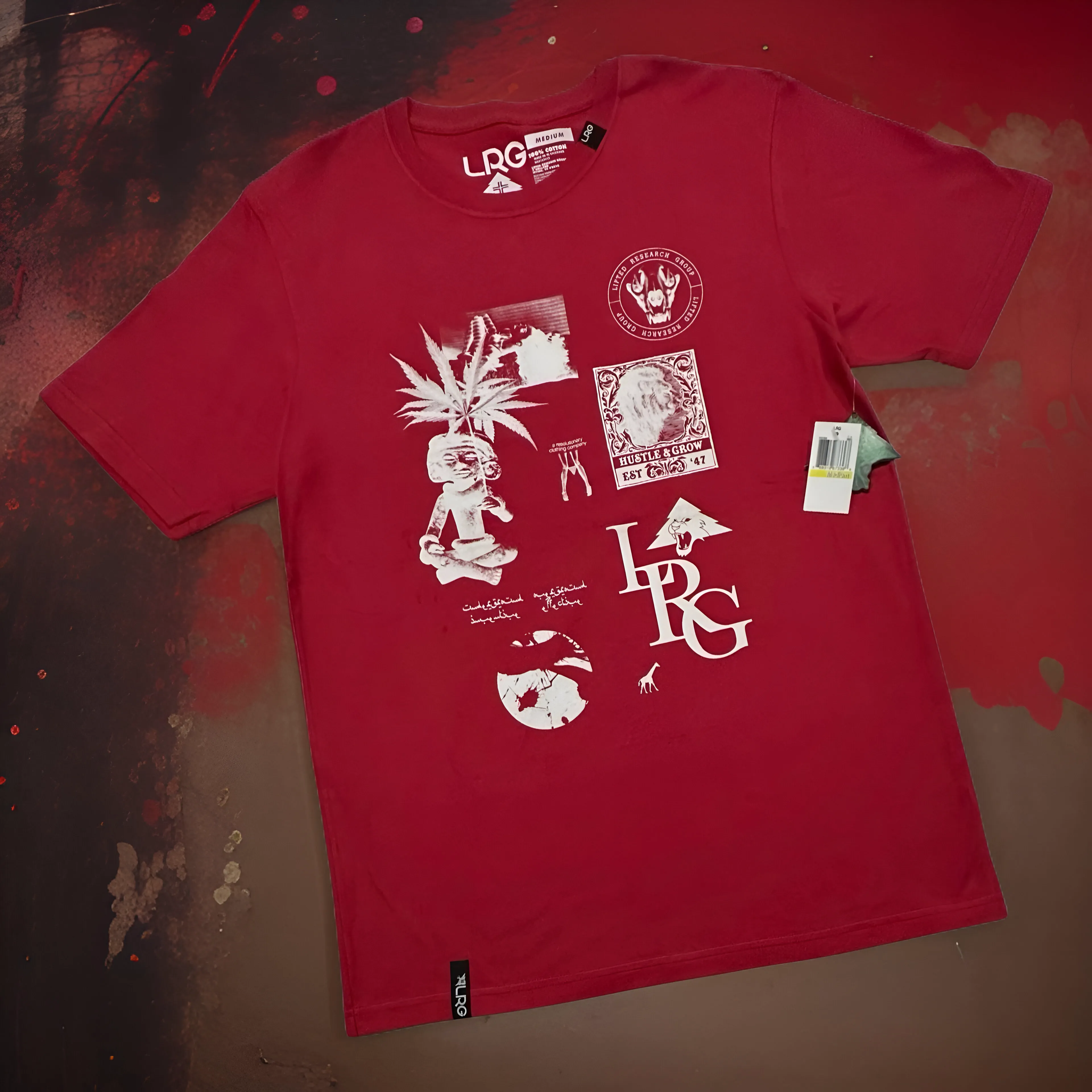 *LRG* (RED) ~HUSTLE & GROW~ SHORT SLEEVE T-SHIRTS