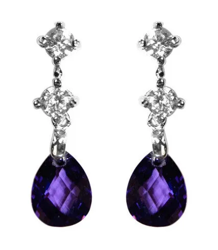 Malia Amethyst Crystal Drop Earring