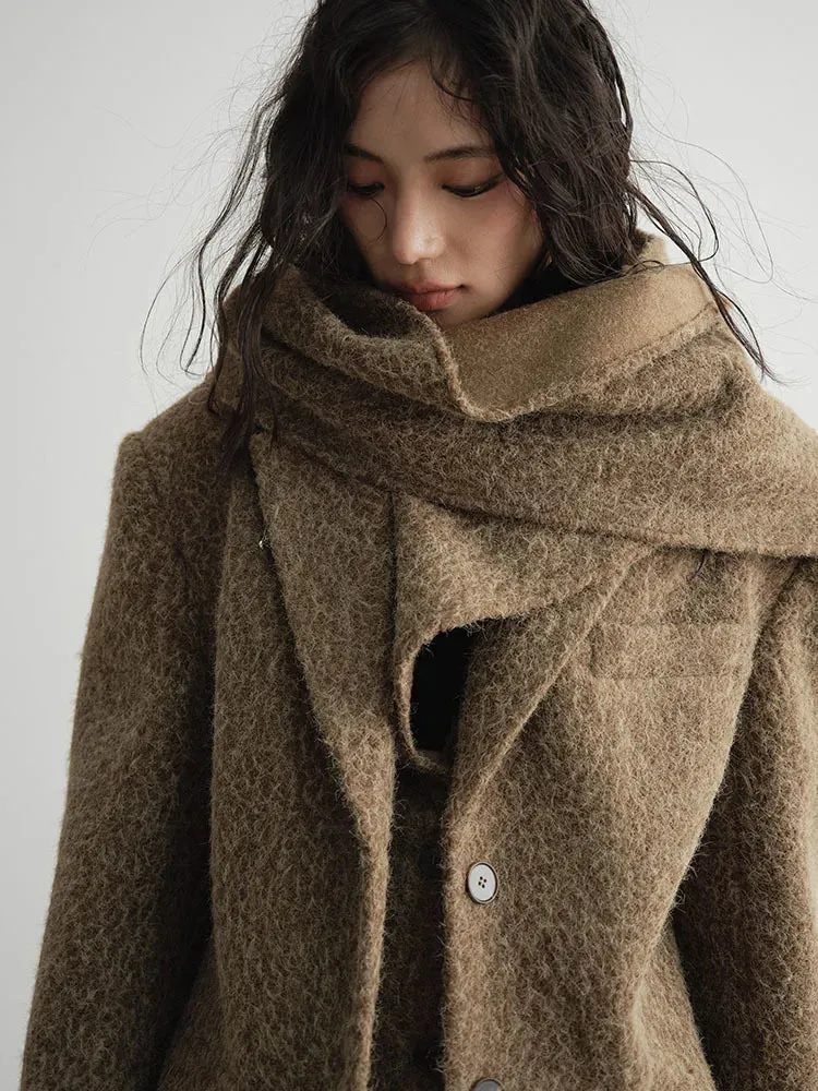 Masterdie Fuzzy Scarf Coat