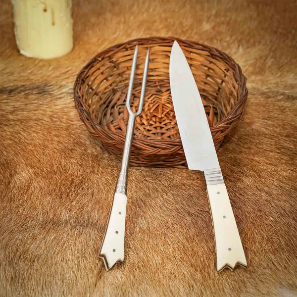 Medieval Fork and Knife set with Bone Handle