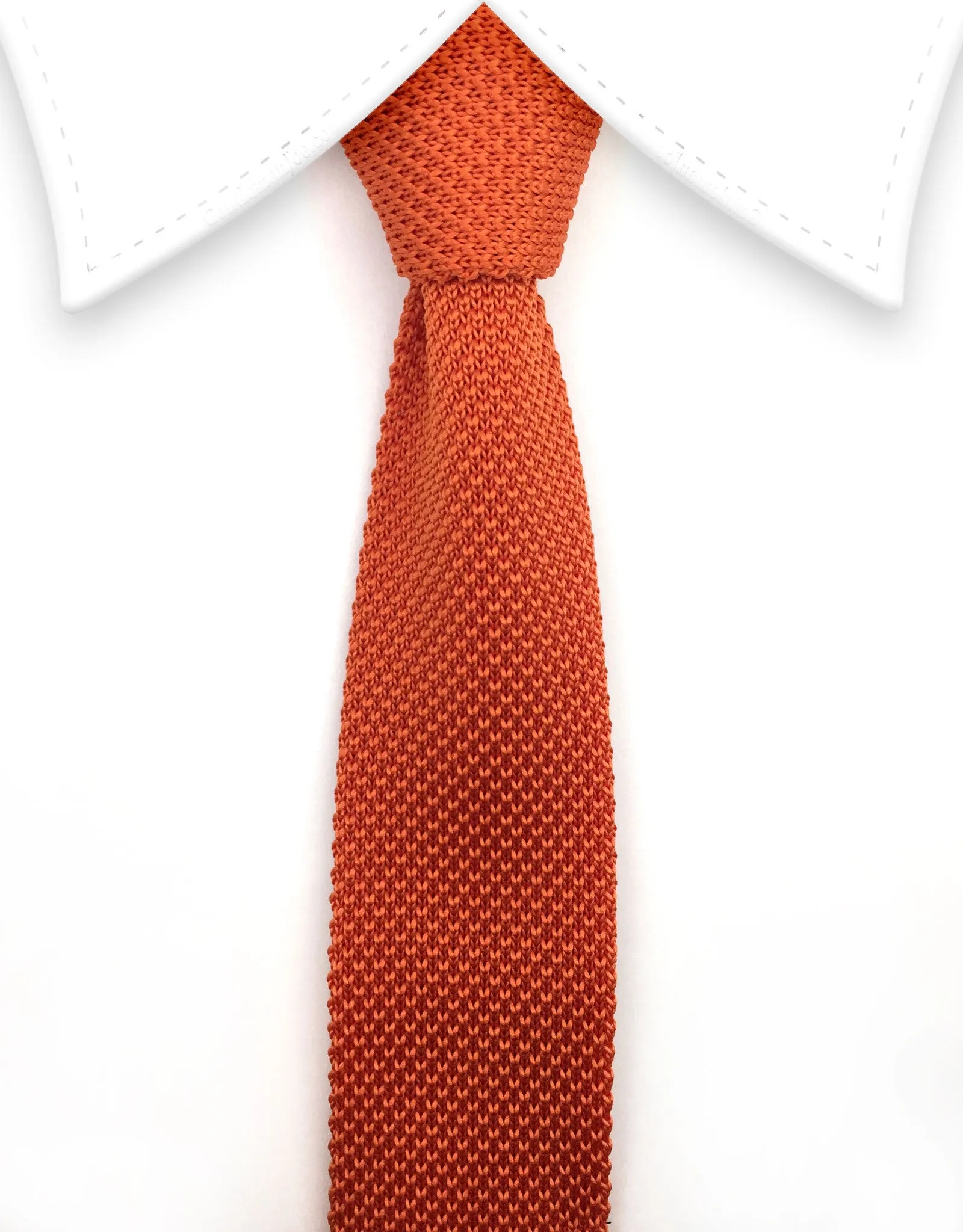 Orange Narrow Knitted Tie