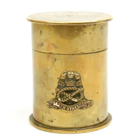 Original British WWI Trench Art Shell Case Tobacco Jar - Dated 1917