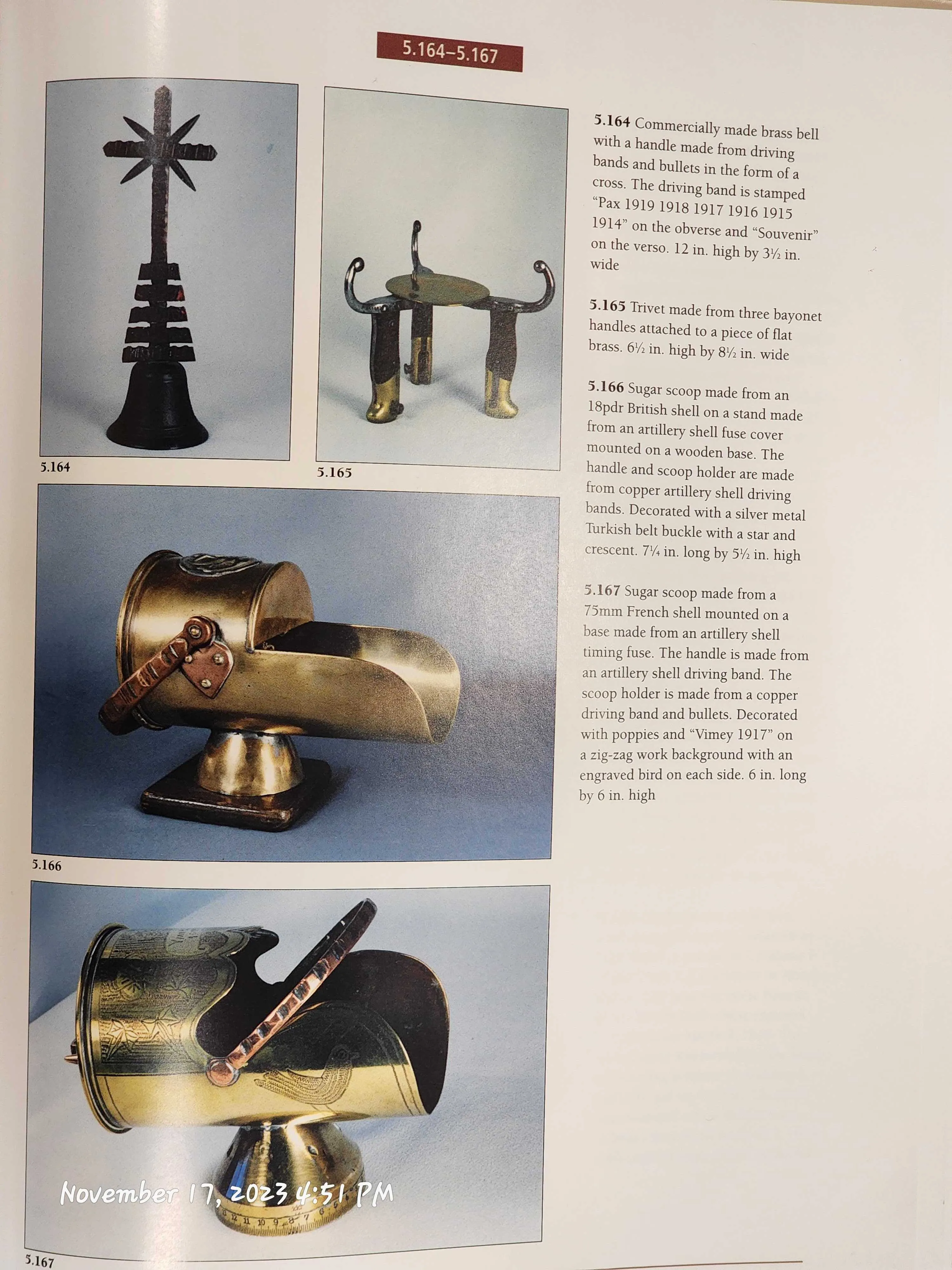 Original French WWI Trench Art M1874 Gras Bayonet Trivet As Featured In The Book “Trench Art, An Illustrated History” by Jane Kimball on Page 195