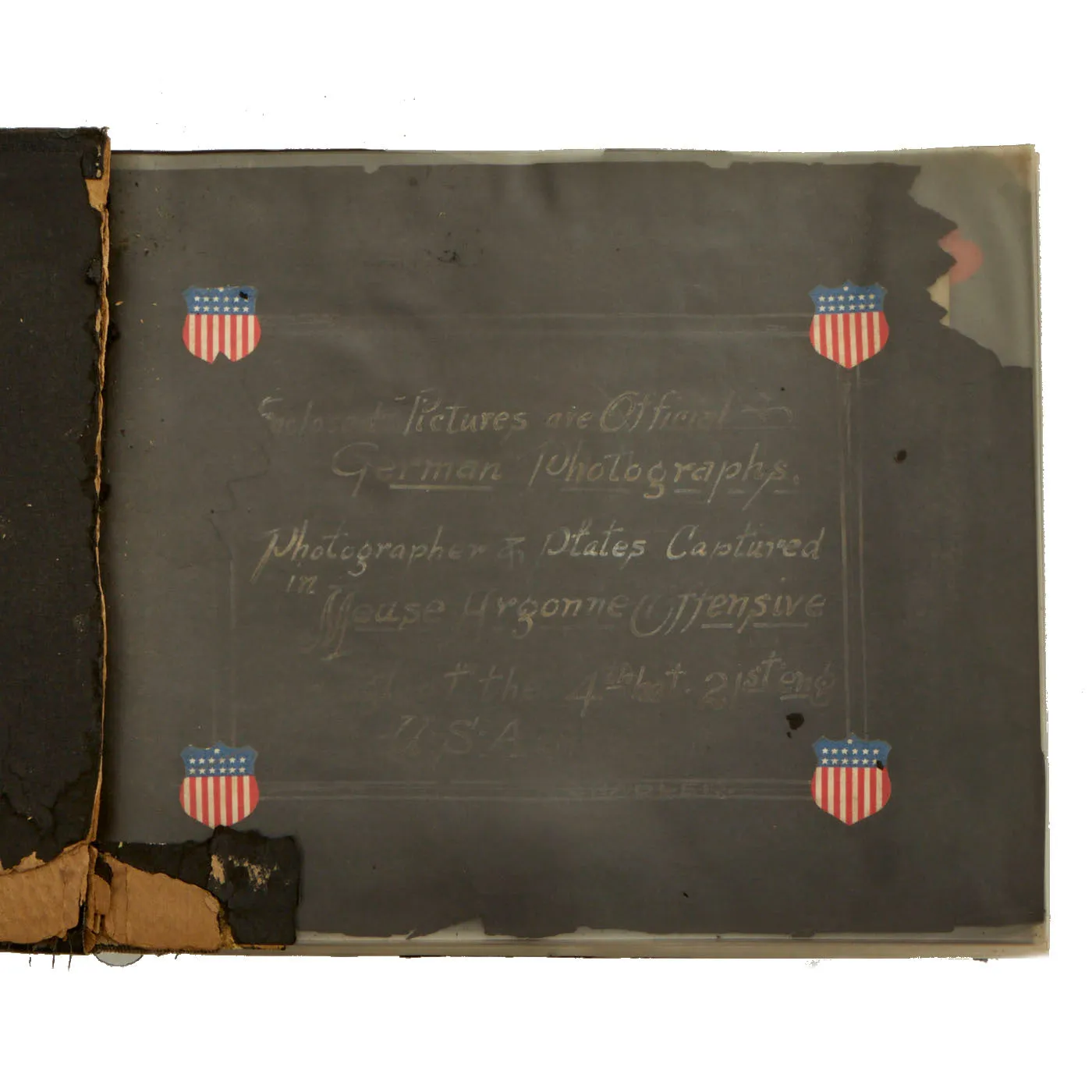 Original German WWI Photo Album Captured By US Army 4th Engineer Battalion During The Meuse-Argonne Offensive