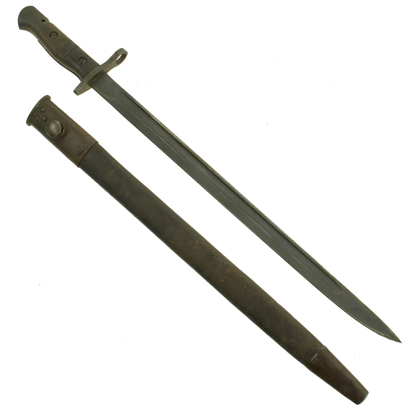 Original U.S. WWI M1917 Enfield Rifle Bayonet by Remington with British WWII Scabbard