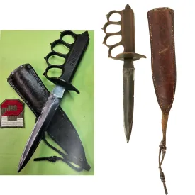 Vintage U.S. WWI Model 1918 Mark 1 Trench Knife with Custom Modified Scabbard - Featured in Greg Aloisios Model 1918 Mark I Trench Knife and Variations