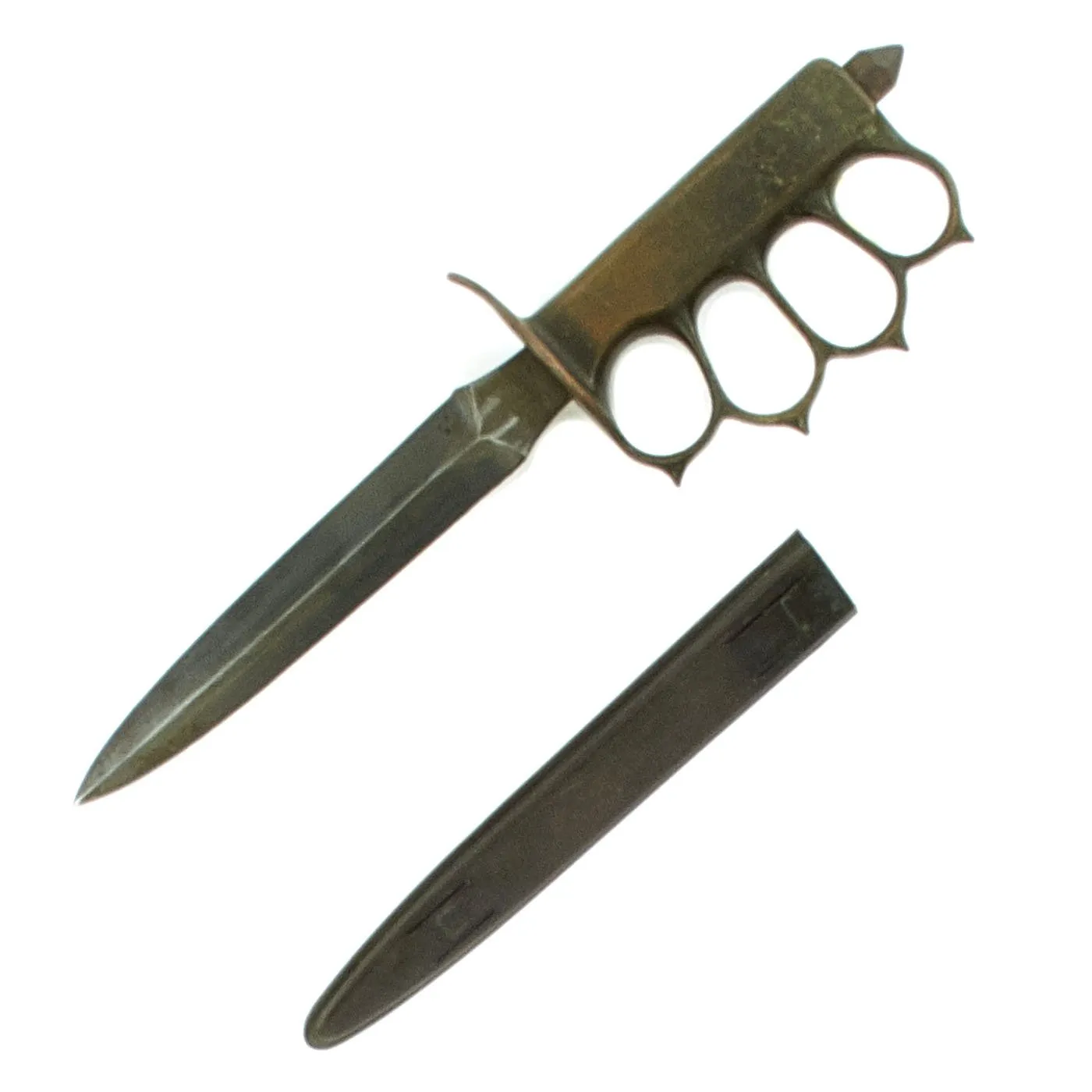 Original U.S. WWI Model 1918 Mark I Trench Knife by L. F. & C. with Steel Scabbard - Fine Condition