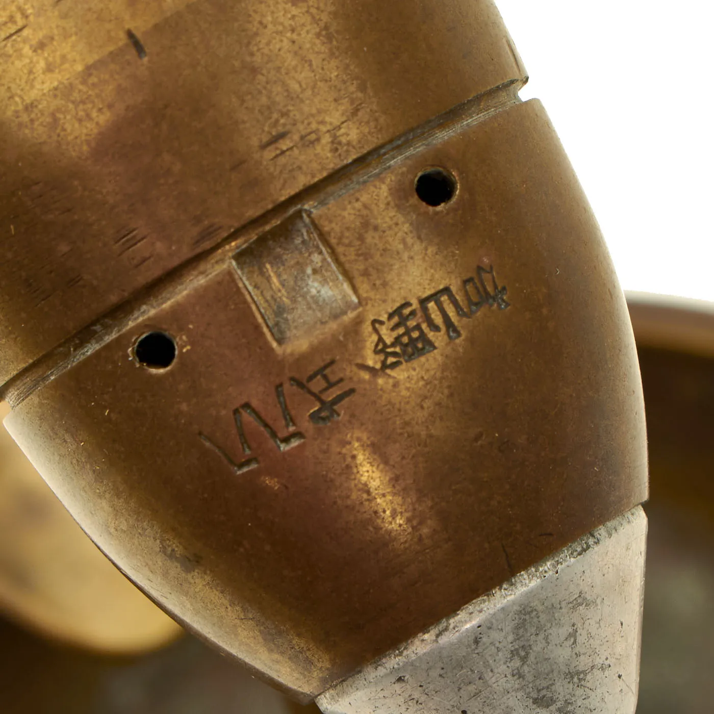 Original U.S. WWII Trench Art Ashtray With “Bomb” Constructed Out of Multiple Type 88 Fuses With Pack of Original Japanese Cigarettes