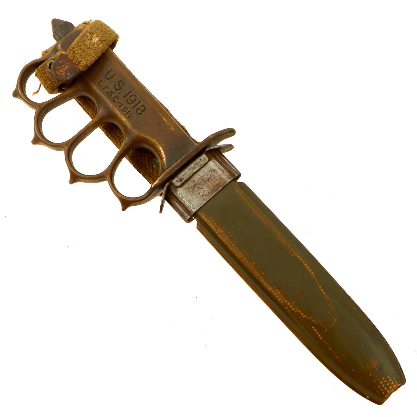 Original U.S. WWI/WWII Model 1918 Mark 1 Trench Knife “Paratrooper” Modified with M8 Scabbard