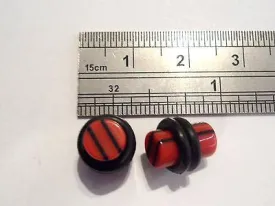 Pair 2 pieces Shorter Length Acrylic Ear Lobe Plugs 2 gauge 2g O rings Brick Red