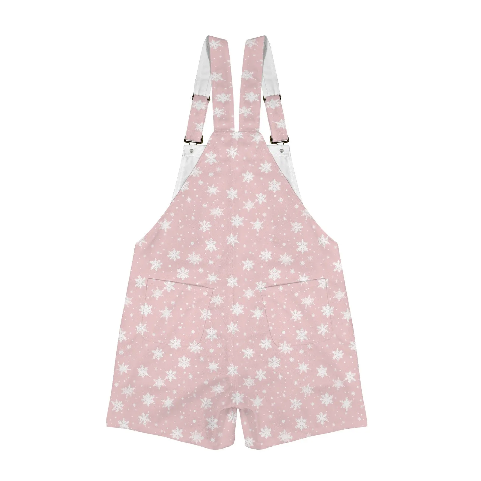 Pink Christmas Unisex Shorts Suspender Jumpsuit