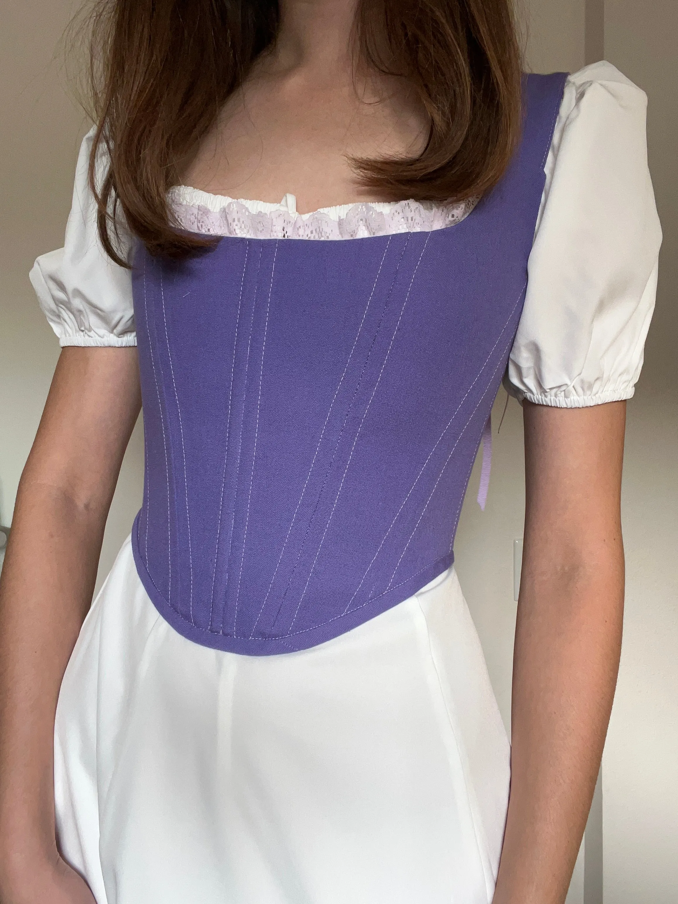 Reversible purple/ lavender gingham corset size S/M