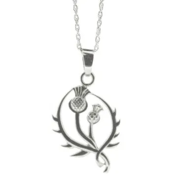 Scottish Thistle Silver Pendant (2)