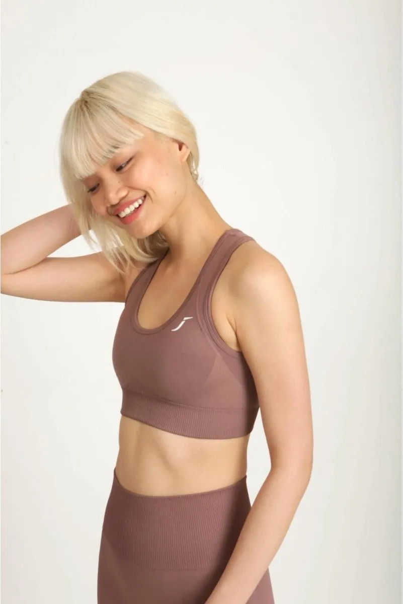 Seamless Sports Bra  - Nude Brown