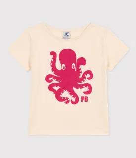 Short-Sleeved Flocked T-Shirt - Pink