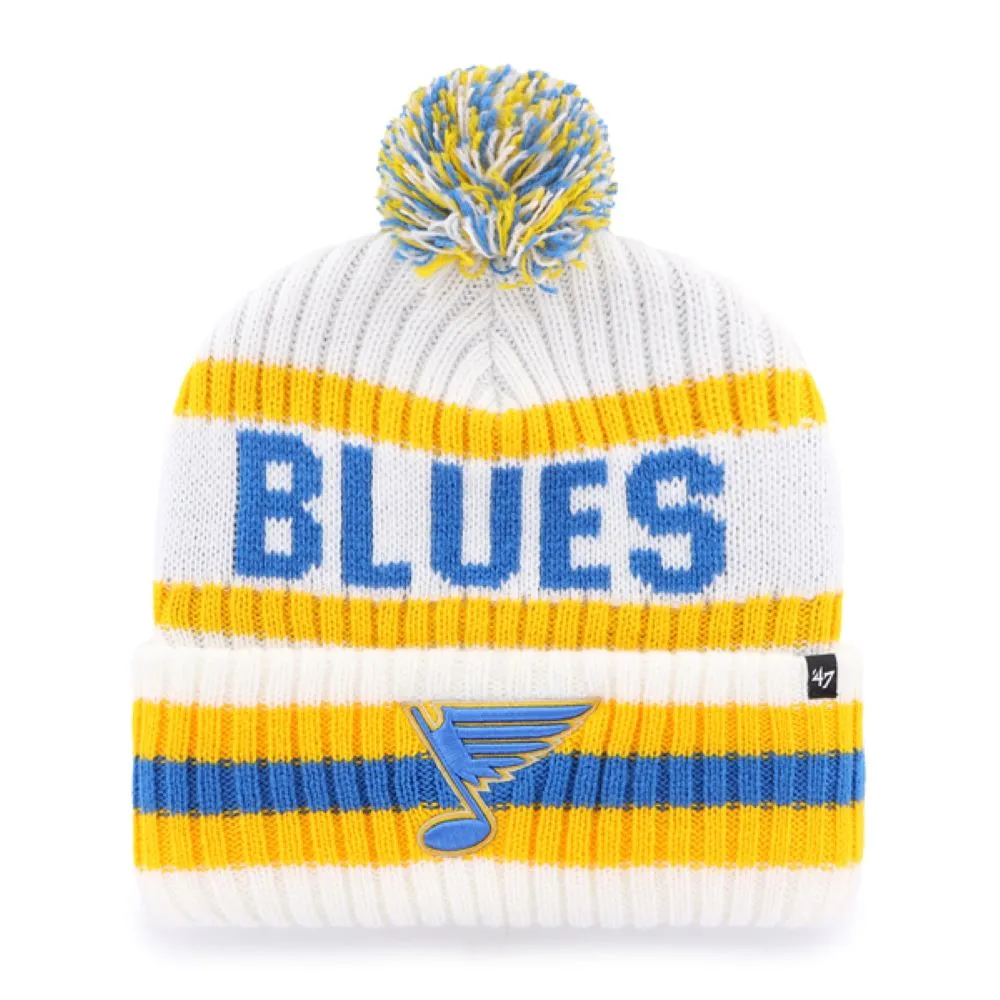 ST. LOUIS BLUES '47 HERITAGE BERING STRIPED POM KNIT - WHITE