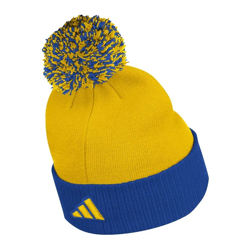 ST. LOUIS BLUES ADIDAS NOTE PATCH POM KNIT - ROYAL/GOLD