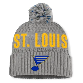 ST. LOUIS BLUES FANATICS WOMENS NOTE TILLY POM KNIT - GREY