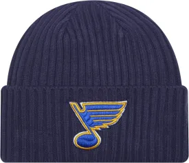 ST. LOUIS BLUES NEW ERA FLEECE LINED KNIT HAT - NAVY