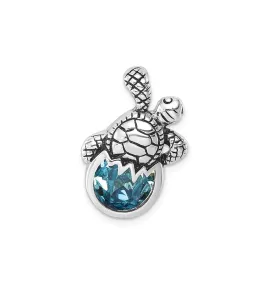 Swarovski Crystal Hatchling Turtle Pendant