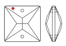 Swarovski Strass Crystal 22mm Clear Square Prism Two Holes
