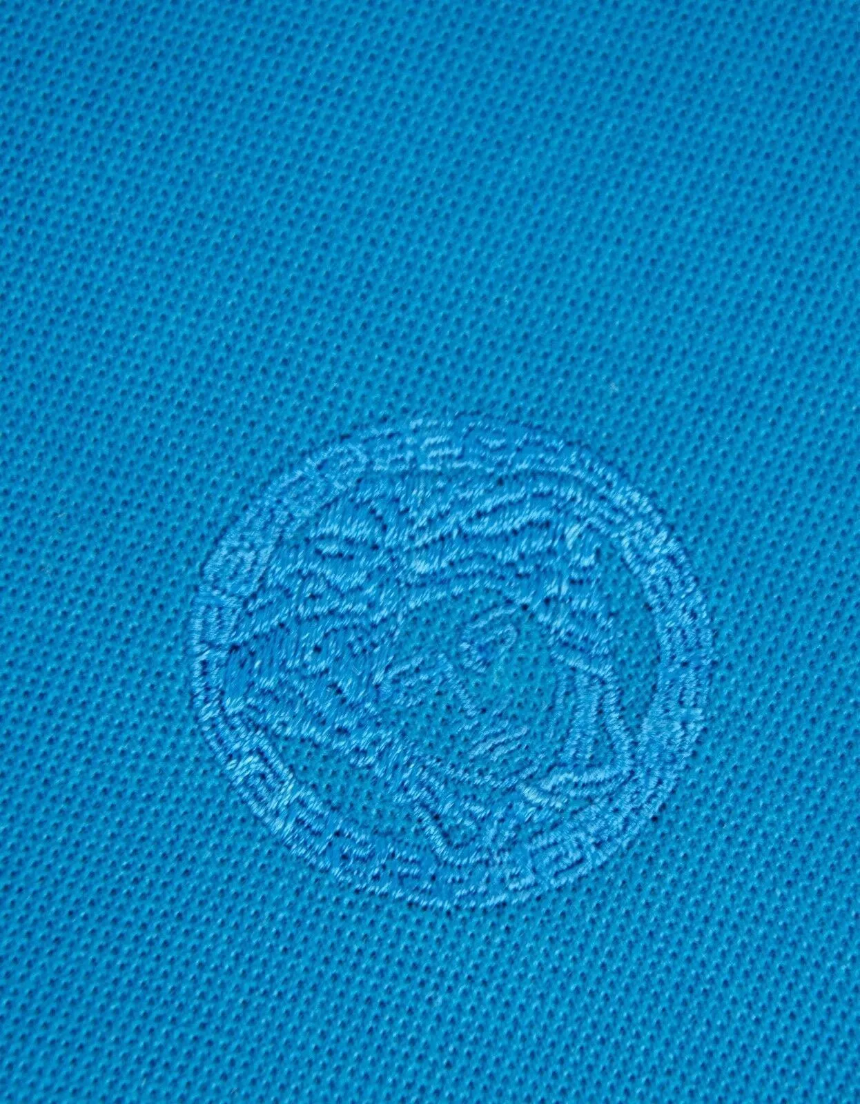 Teal Blue Medusa Crest Polo T-Shirt