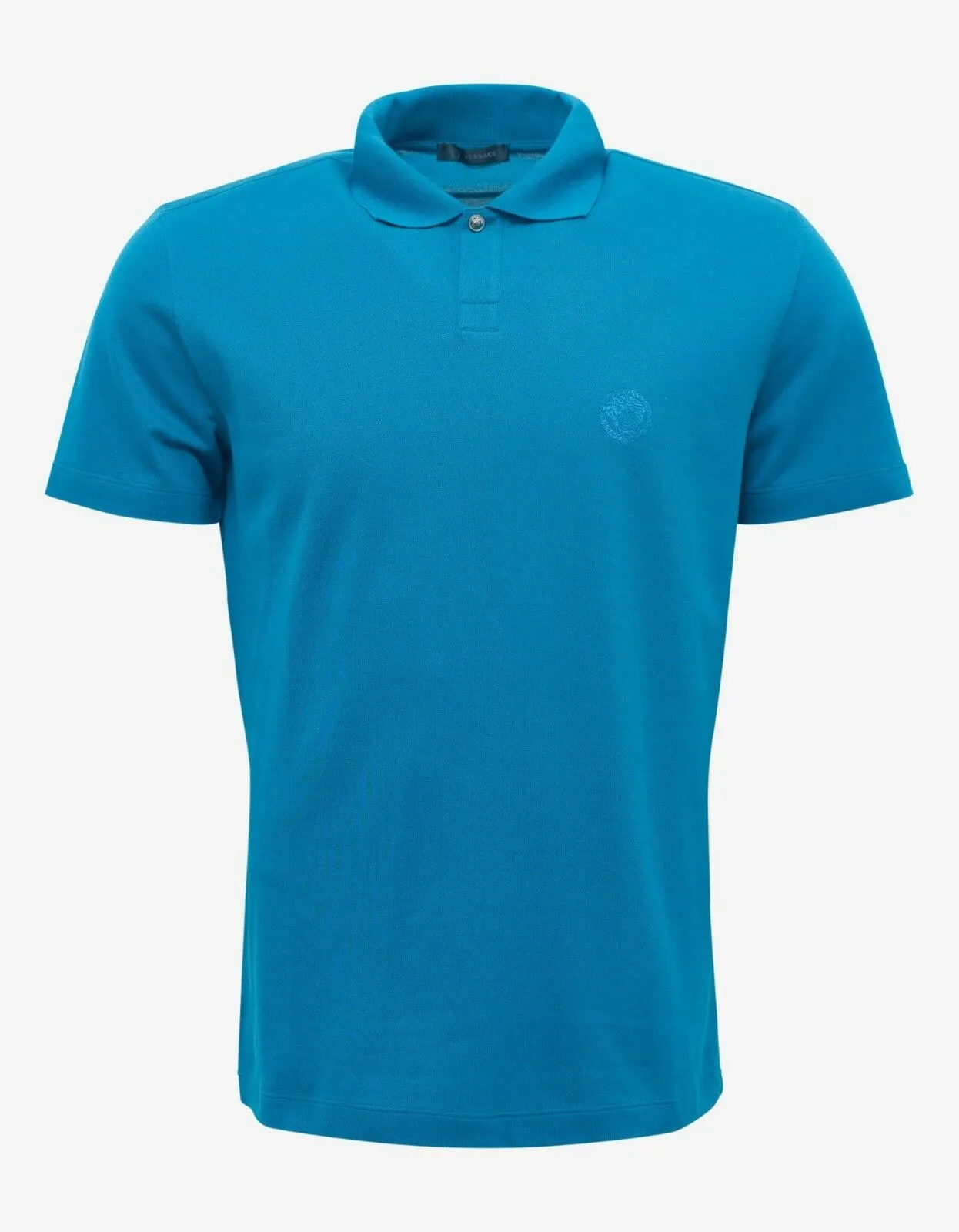 Teal Blue Medusa Crest Polo T-Shirt